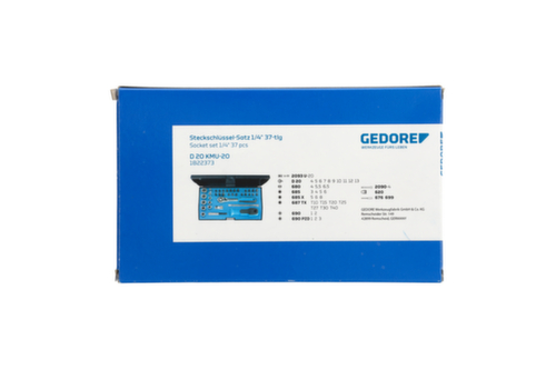 D 20 PME-20 Jeu de clés à douilles 1/4" 37 pièces UD-IN-IS-PH-PZ-TX