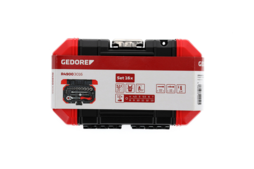 GEDORE R49003016 Jeu de clés à douilles 1/4" 4-13mm 16 pièces