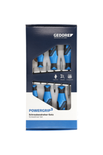 GEDORE 2160 PHZ-06 Jeu de tournevis 3K 6 pièces PH+PZ 0-1-2