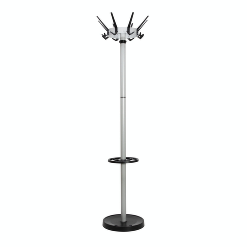 MAUL Porte-manteau MAULcaligo, avec 16/8/8 crochets, RAL 9004 noir de sécurité / similaire à RAL 9006 aluminium blanc