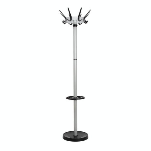 MAUL Porte-manteau MAULcaligo, avec 16/8/8 crochets, RAL 9004 noir de sécurité / similaire à RAL 9006 aluminium blanc