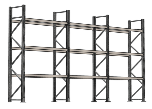 SCHULTE Rayonnage à palettes pour 36 palettes, largeur 8590 mm, 4 niveaux de stockage