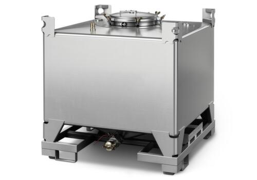 Denios Conteneur IBC en acier inoxydable HxLxl 1160x1150x1150 mm