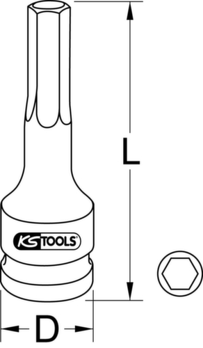 KS Tools 1/2" power bit socket hexagon socket