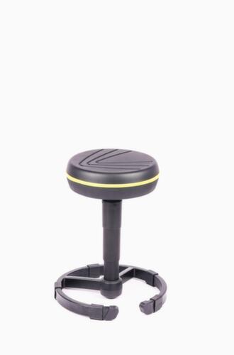meychair tabouret pivotant PRO+ A30 avec bourrelet, assise noir, anneau de fond