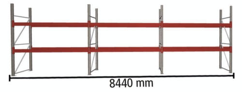 META Rayonnage à palettes MULTIPAL pour 27 palettes, largeur 8440 mm, 3 niveaux de stockage
