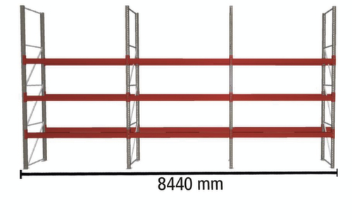 META Rayonnage à palettes MULTIPAL pour 24 palettes, largeur 8440 mm, 4 niveaux de stockage