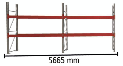 META Rayonnage à palettes MULTIPAL pour 12 palettes, largeur 5665 mm, 3 niveaux de stockage