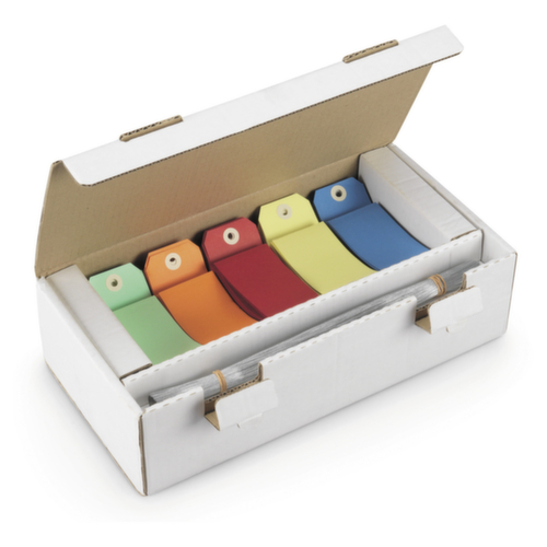 Etiquette en carte couleurs assorties 80 x 38 mm