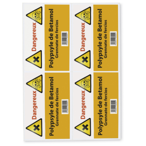 Étiquette en polyethylène blanc (50 planches)