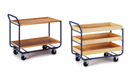 Rollcart Tafelwagen met houten bakken