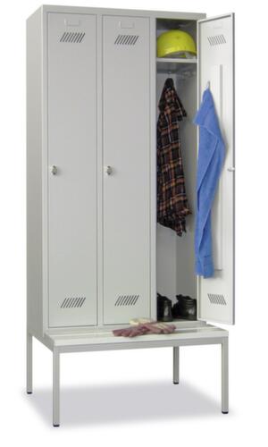 PAVOY Garderobekast Basis lichtgrijs met 2 vakken