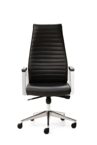 Mayer Sitzmöbel Leren draaibare fauteuil Deluxe, zwart