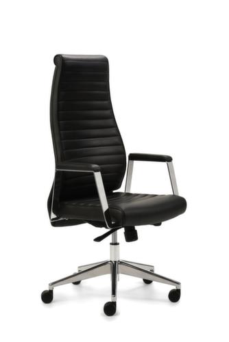 Mayer Sitzmöbel Leren draaibare fauteuil Deluxe, zwart