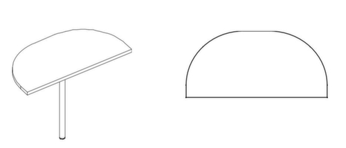 Nowy Styl Ronde aanbouwtafel E10 voor bureau