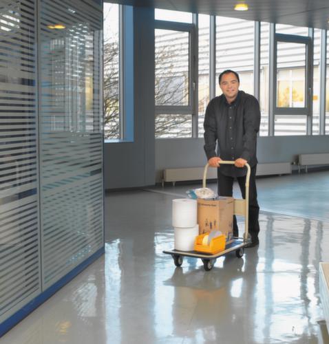 In-/uitklapbare duwbeugelwagen Eco met antisliplaag, draagvermogen 150 kg