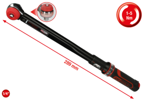 1/4" ERGOTORQUE®precisie ratel momentsleutelknop