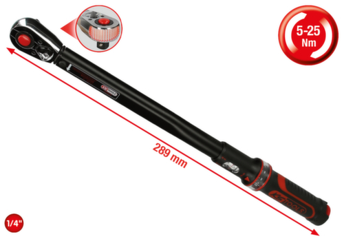 1/4" ERGOTORQUE®precisieratel momentsleutel