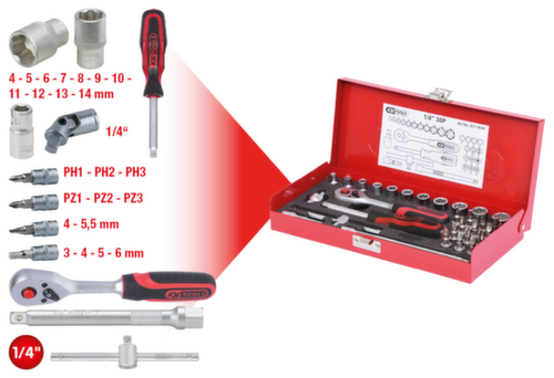 1/4" dopsleutelset