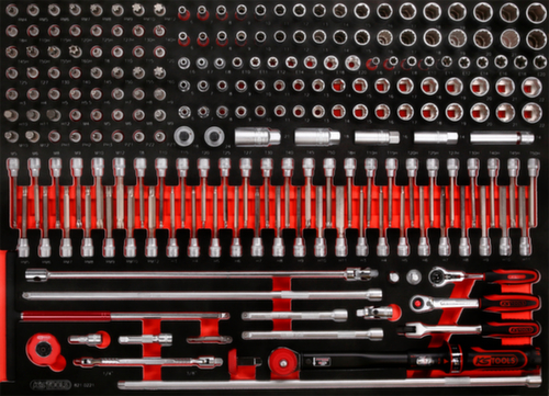 3/8" dopsleutelset in schuimrubberen inlage