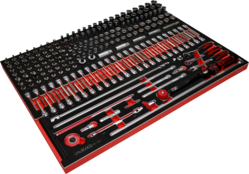 3/8" dopsleutelset in schuimrubberen inlage
