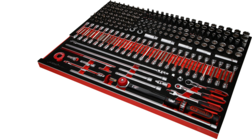 3/8" dopsleutelset in schuimrubberen inlage