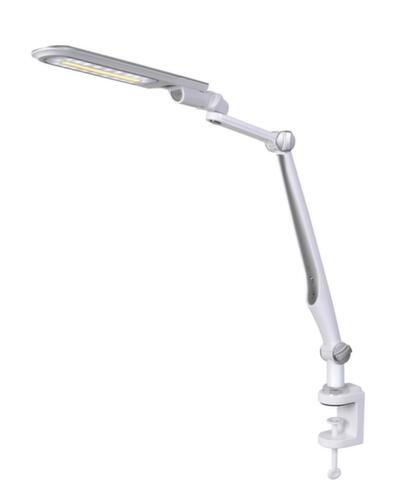 Hansa flexibele LED-tafellamp Multiflex met voet of klem, licht daglicht- tot warmwit, wit/zilver