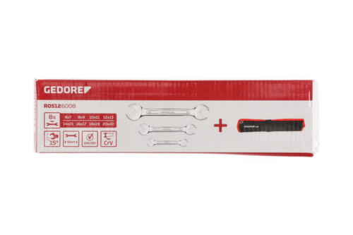 GEDORE R05126008 Dubbele steeksleutelset kort SW6-22 mm 8 stuks