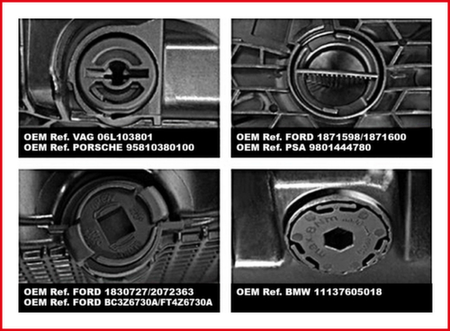 KS Tools 3/8" oil service special profile set for plastic oil drain plugs