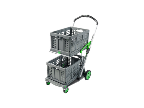 Vouwkrattrolley CLAX met vouwkrat, draagvermogen 60 kg, 2 etages