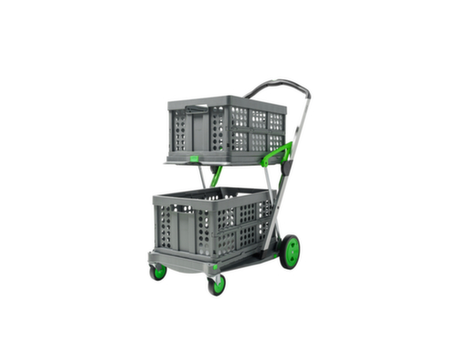 Vouwkrattrolley CLAX met vouwkrat, draagvermogen 60 kg, 2 etages