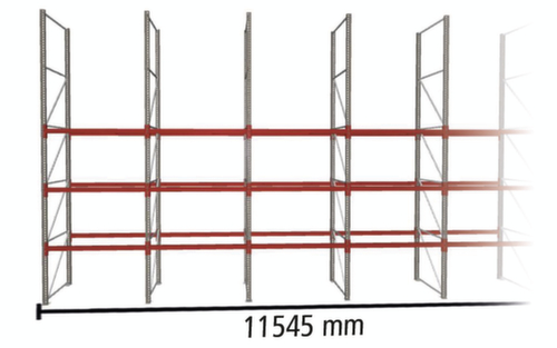 META Palletstelling MULTIPAL voor 48 pallets, 11545 mm breed, 4 opslagniveaus