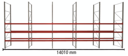 META Palletstelling MULTIPAL voor 60 pallets, 14010 mm breed, 4 opslagniveaus