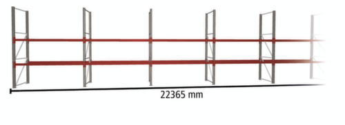 META Palletstelling MULTIPAL voor 48 pallets, 22365 mm breed, 3 opslagniveaus