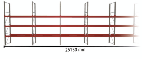 META Palletstelling MULTIPAL voor 72 pallets, 25150 mm breed, 4 opslagniveaus