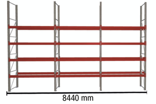 META Palletstelling MULTIPAL voor 30 pallets, 8440 mm breed, 5 opslagniveaus