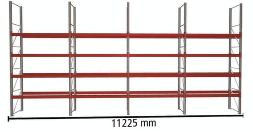 META Palletstelling MULTIPAL voor 60 pallets, 11225 mm breed, 5 opslagniveaus