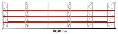 META Palletstelling MULTIPAL voor 80 pallets, 18510 mm breed, 4 opslagniveaus