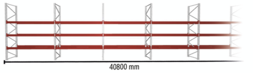 META Palletstelling MULTIPAL voor 176 pallets, 40800 mm breed, 4 opslagniveaus