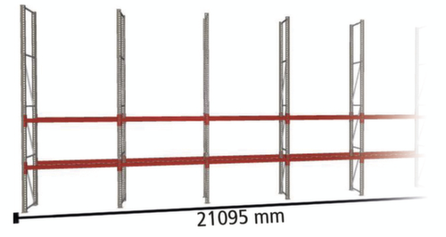 META Palletstelling MULTIPAL voor 44 pallets, 21095 mm breed, 4 opslagniveaus