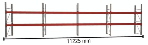 META Palletstelling MULTIPAL voor 24 pallets, 11225 mm breed, 3 opslagniveaus