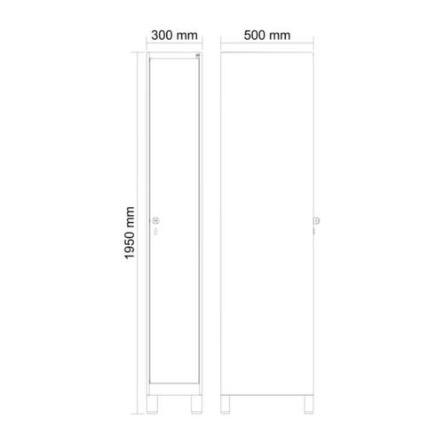 C+P Locker Evolo PLUS met voeten