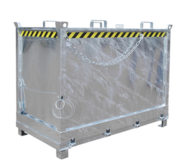 Benne à fond ouvrant gerbable en trois parties max. 2 m³