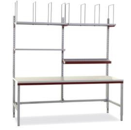 Rocholz Table d'emballage complète System Flex M1 avec tablettes et séparateurs amovibles, largeur x profondeur 2000 x 800 mm
