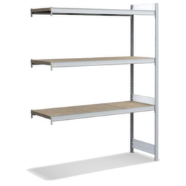 Rayonnage grande largeur avec tablettes en bois ou acier