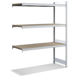 Rayonnage grande largeur avec tablettes en bois ou acier