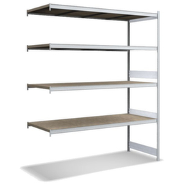 Rayonnage grande largeur avec tablettes en bois ou acier