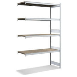 Rayonnage grande largeur avec tablettes en bois ou acier