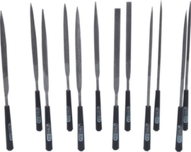 KS Tools Jeu de limes aiguilles avec manche en plastique