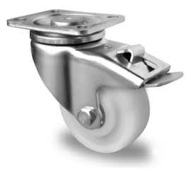 Cascoo Roulette pivotante avec frein total, force 700 kg, polyamide bandage